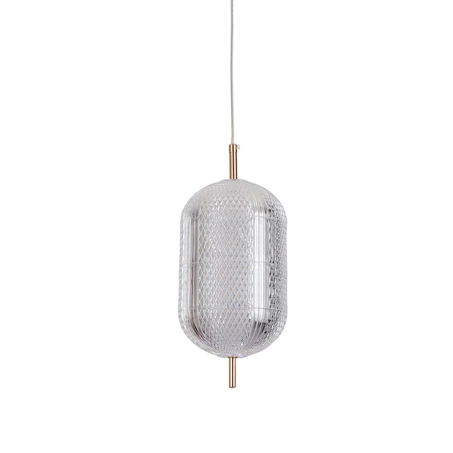 Lámpara LED Colgante Oro Ovalada con Pantalla de Acrílico 8W